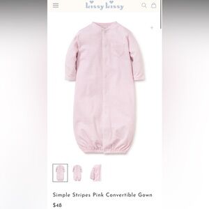 Kissy Kissy Soft Pink Striped Converter Gown
